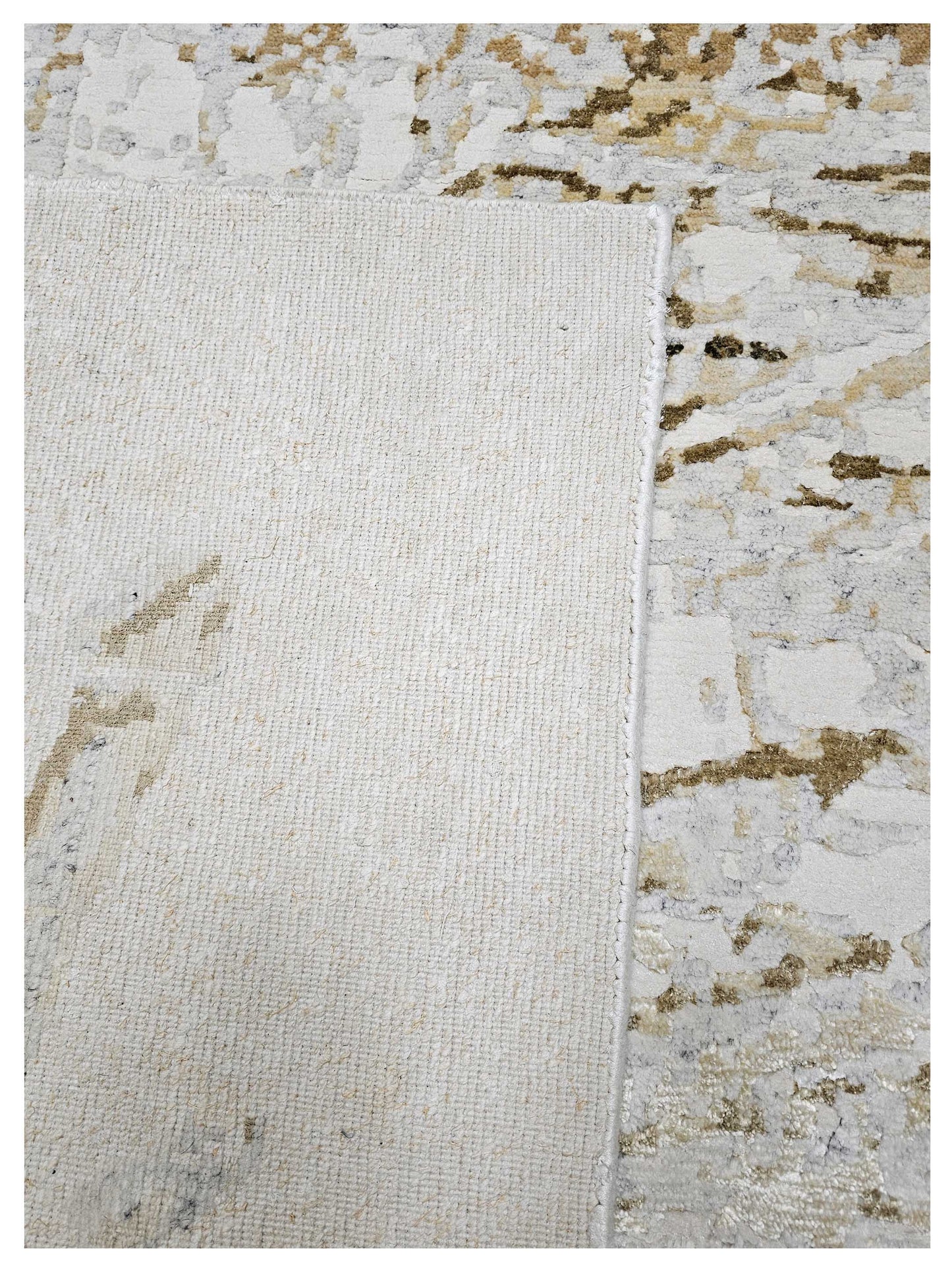 Artisan Mary Ivory Gold Contemporary Knotted Rug - Rugs - Artisan - Atlanta Designer Rugs