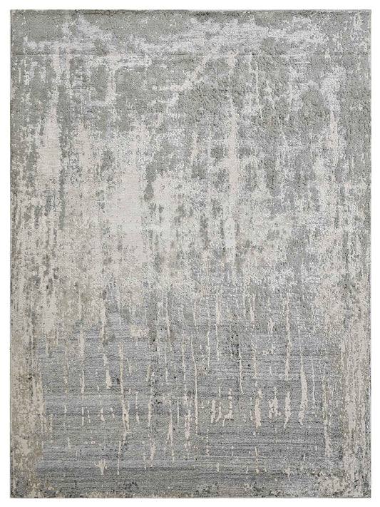 Artisan Mary  Grey  Contemporary Knotted Rug