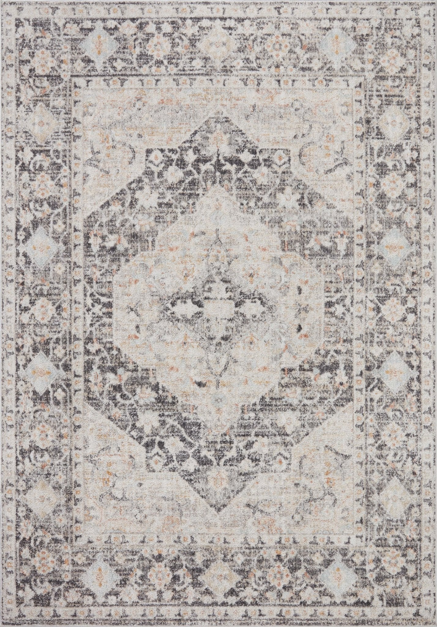 Loloi II Monroe MON - 01 Charcoal Multi Traditional Power Loomed Rug - Rugs - Loloi II - Atlanta Designer Rugs