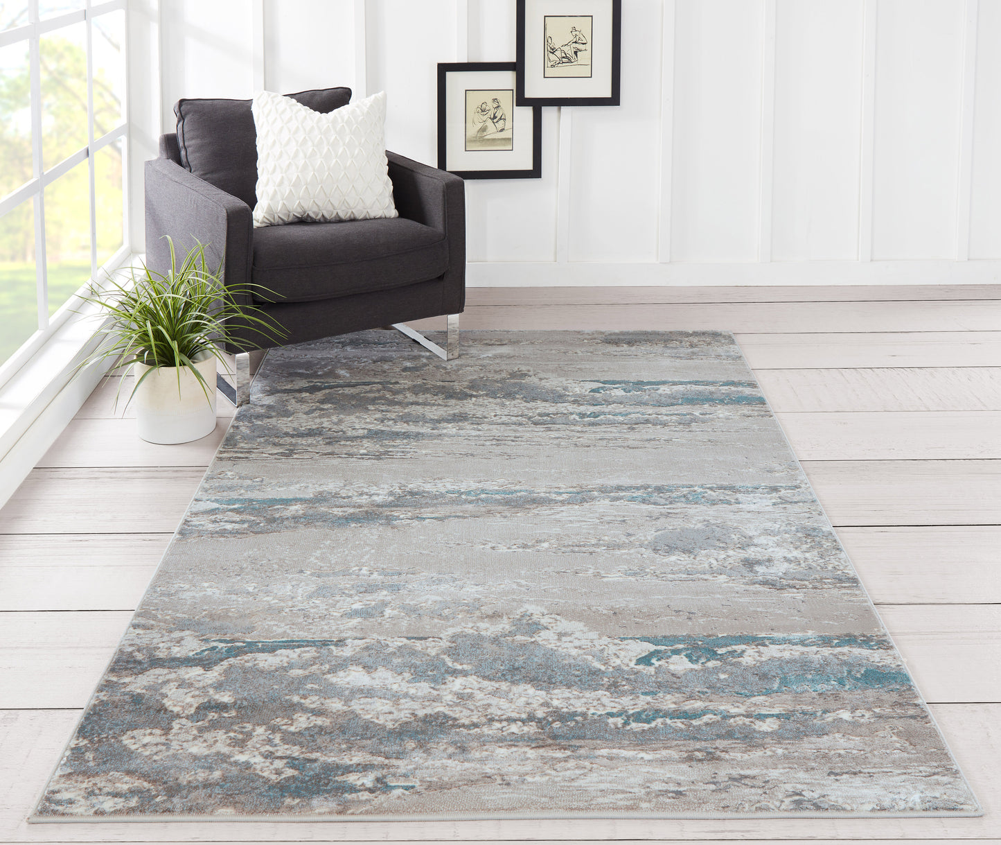 Momeni Monterey  Teal  Contemporary