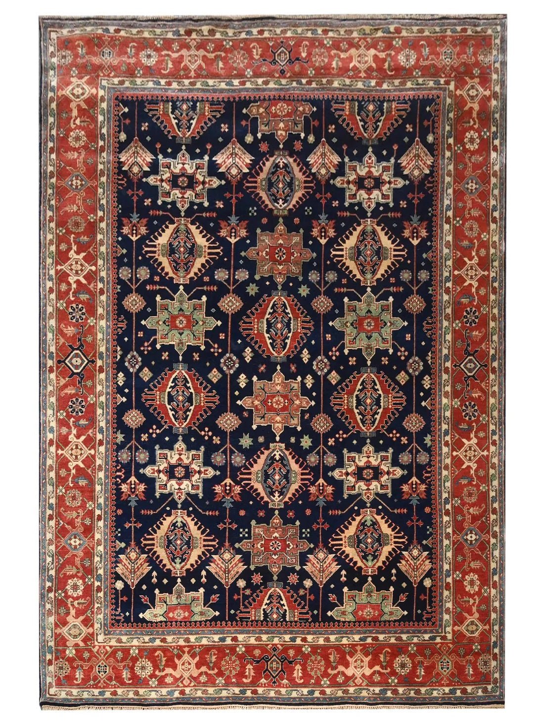 Artisan Helena Blue Rust Traditional Knotted Rug - Rugs - Artisan - Atlanta Designer Rugs