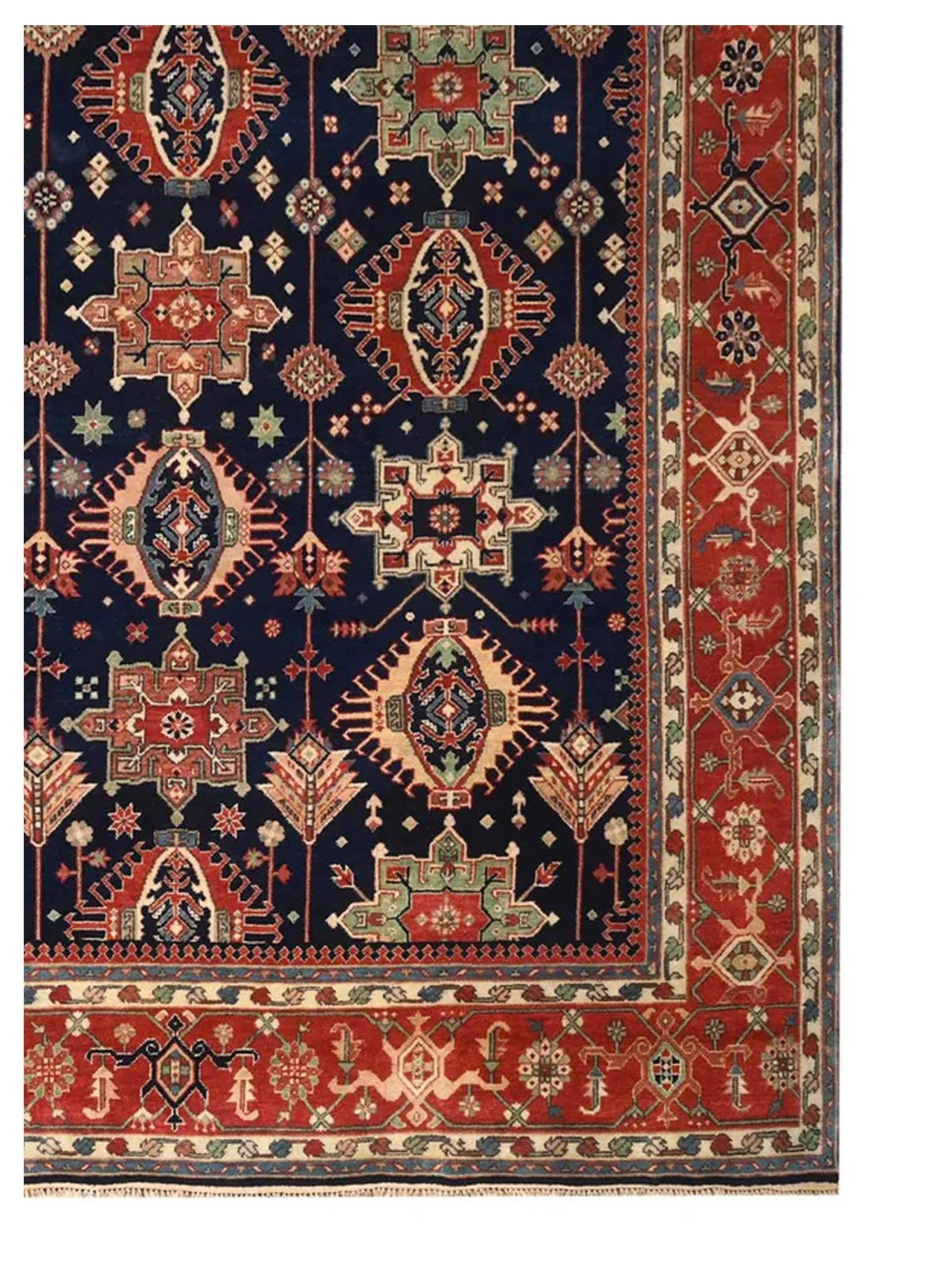 Artisan Helena Blue Rust Traditional Knotted Rug - Rugs - Artisan - Atlanta Designer Rugs