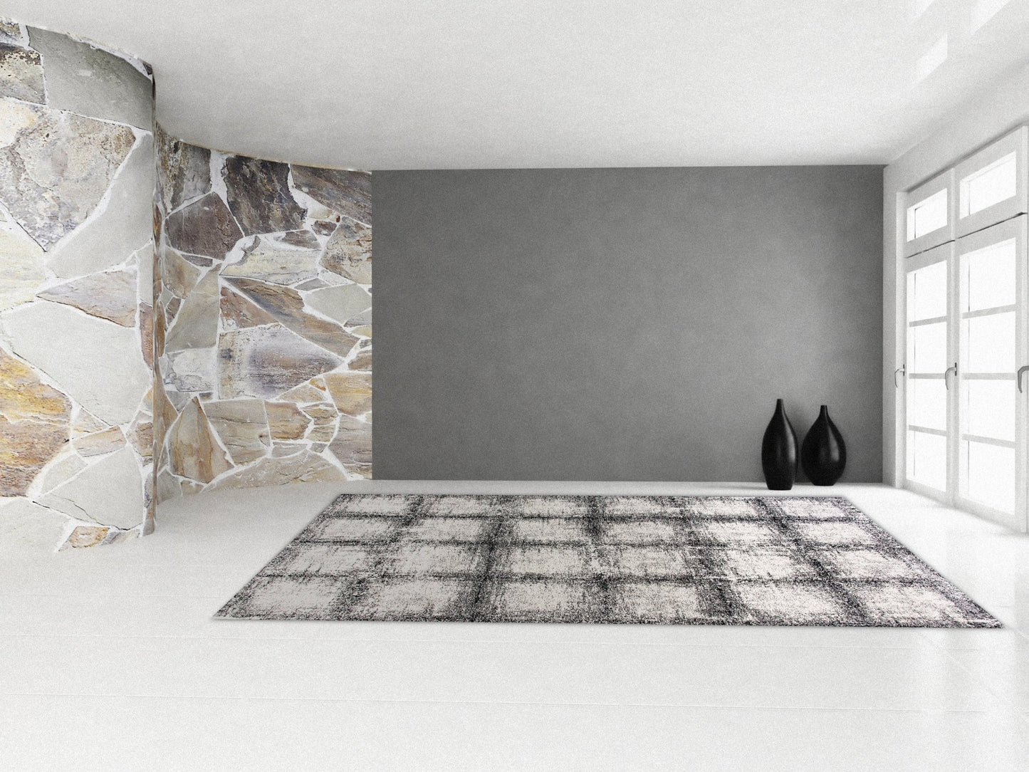 Dynamic Rugs Mehari 23095 Black White Contemporary Machine - Made Rug - Rugs - Dynamic Rugs - Atlanta Designer Rugs