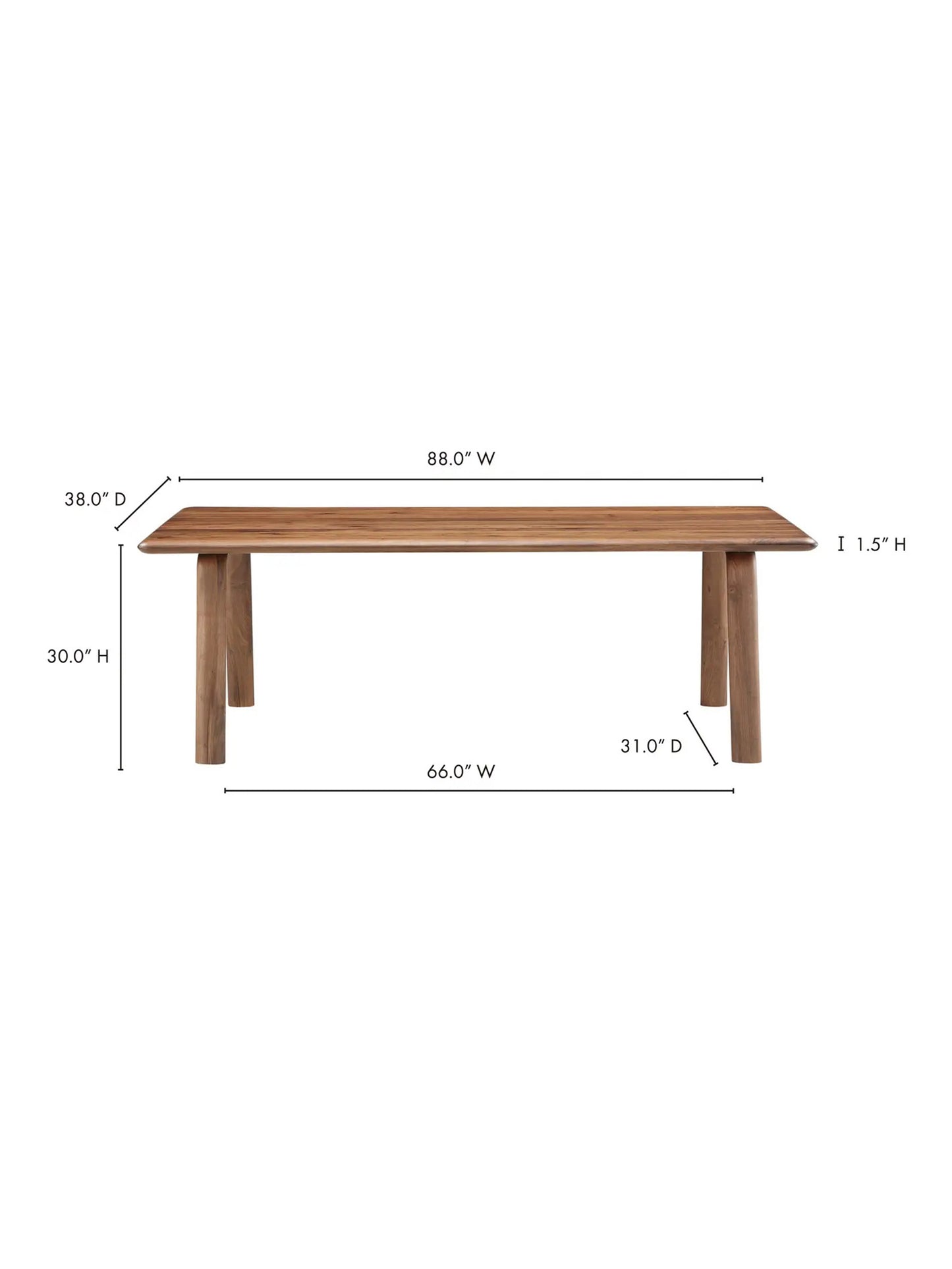 Moes Home Dining Tables Malibu Brown  Scandinavian Furniture