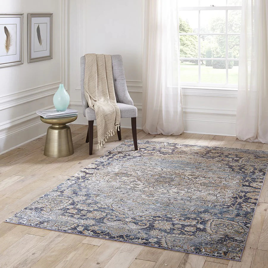 Momeni Amelia AM-01 Navy Traditional Machine Made Rug