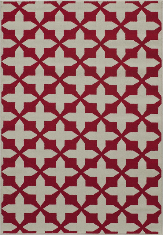 Momeni Baja BAJ12 Red Contemporary Machine Made Rug