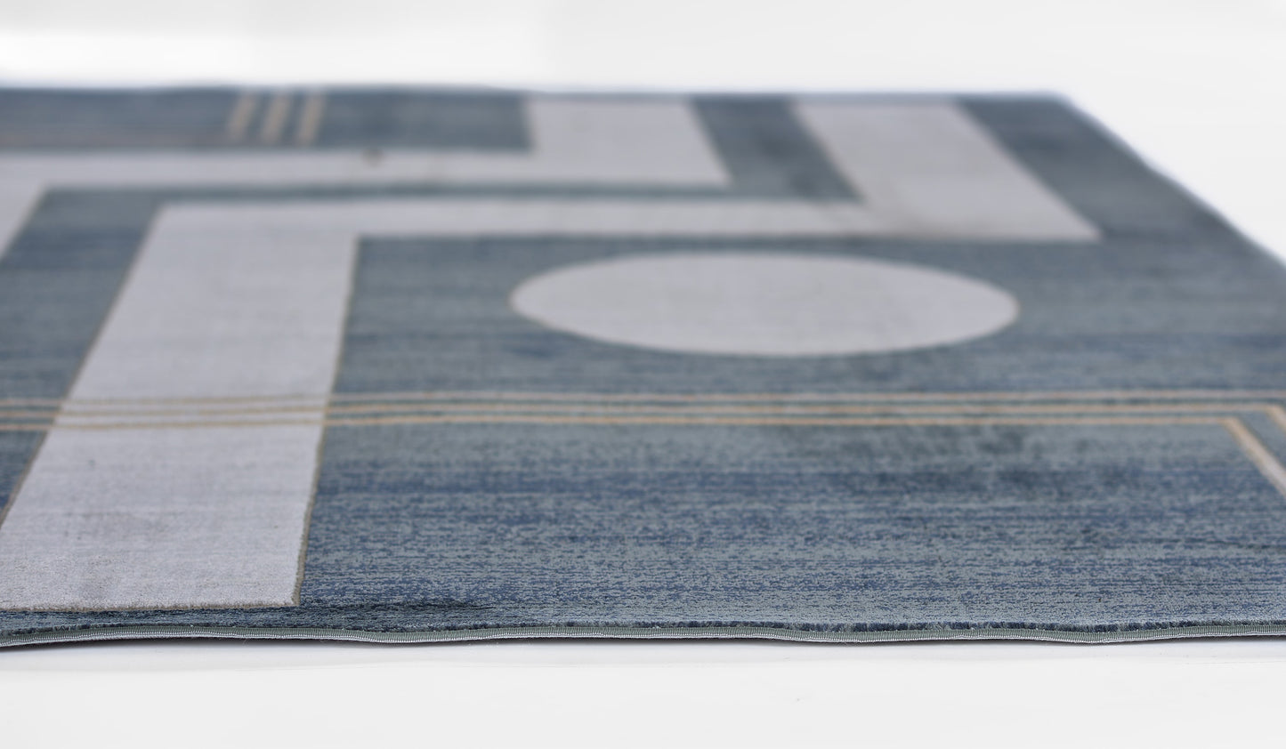 Momeni Edition EDI-3 Blue Contemporary Machine Made Rug