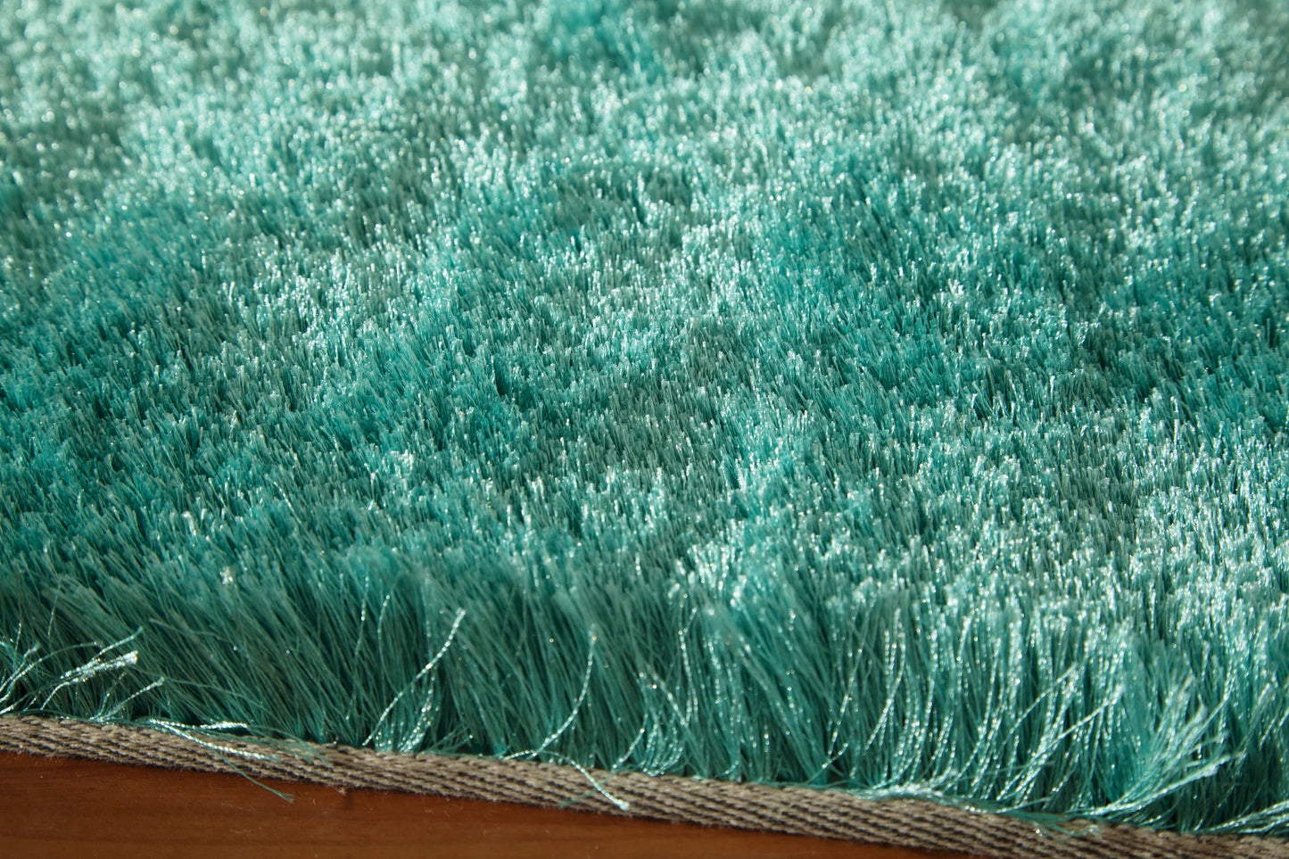 Momeni Luster Shag LS-01 Teal Contemporary Hand Tufted Rug