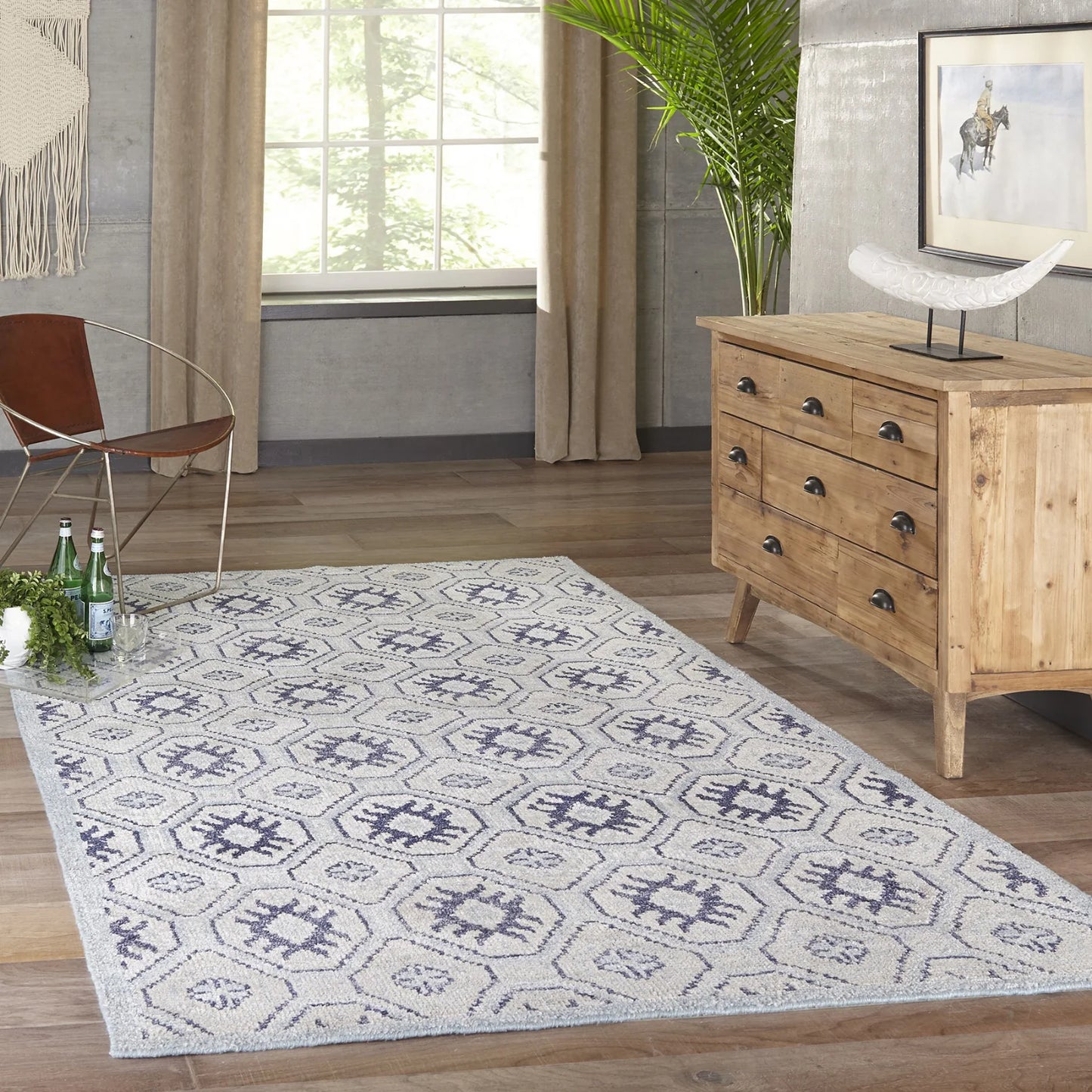 Momeni Nova NOV-4 Blue Contemporary Hand Knotted Rug