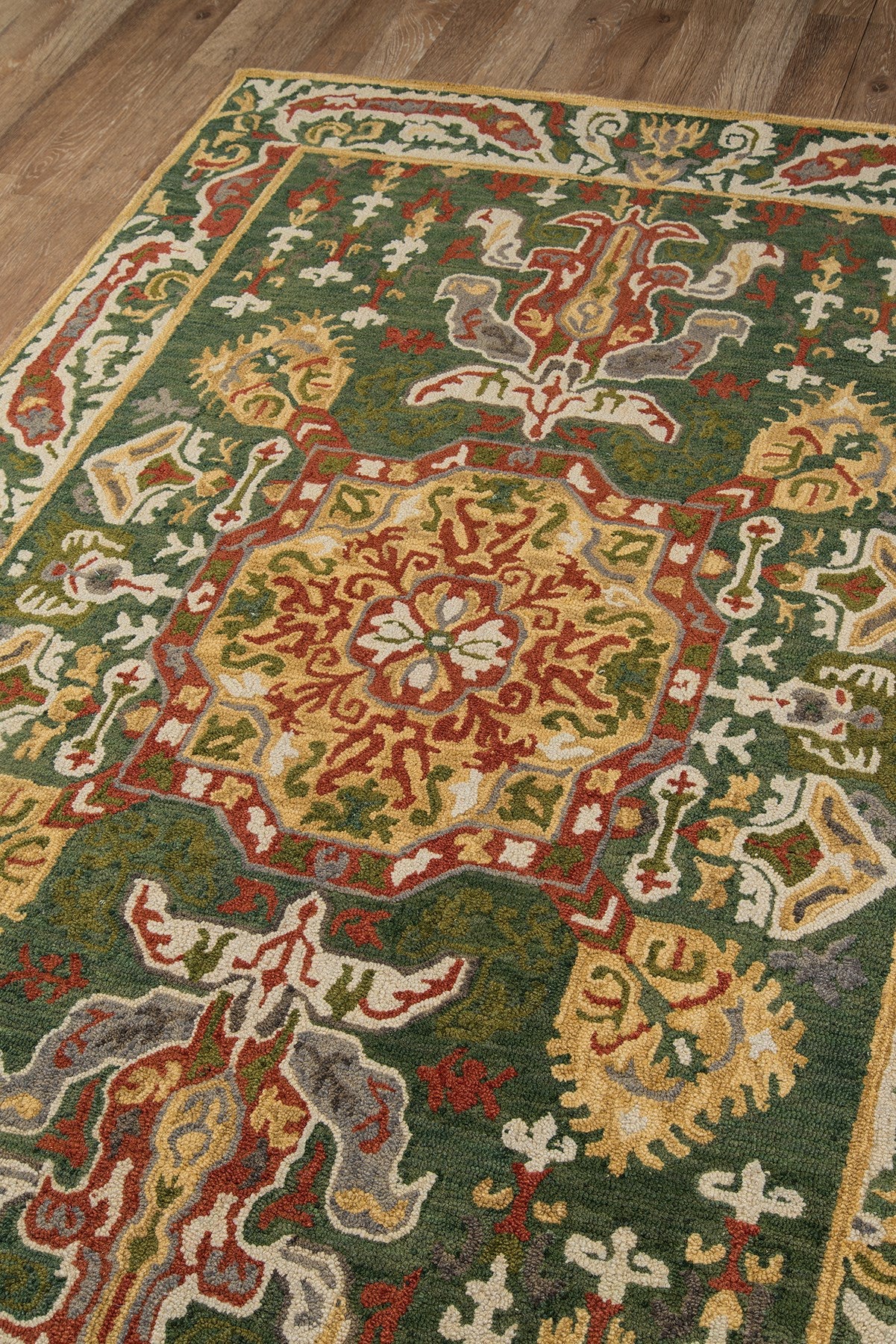 Momeni Tangier TAN25 Green Traditional Hand Tufted Rug