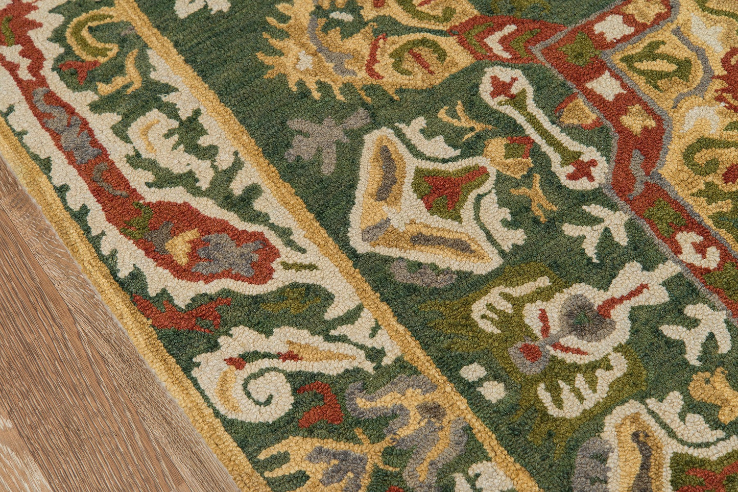 Momeni Tangier TAN25 Green Traditional Hand Tufted Rug