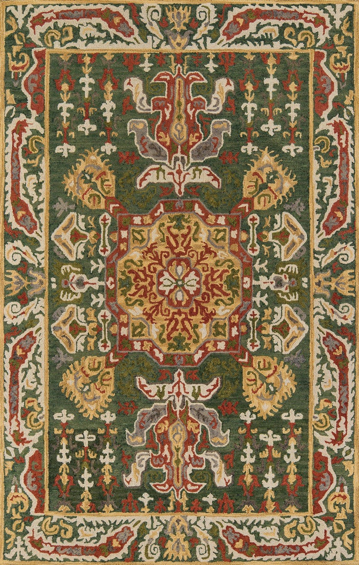 Momeni Tangier TAN25 Green Traditional Hand Tufted Rug