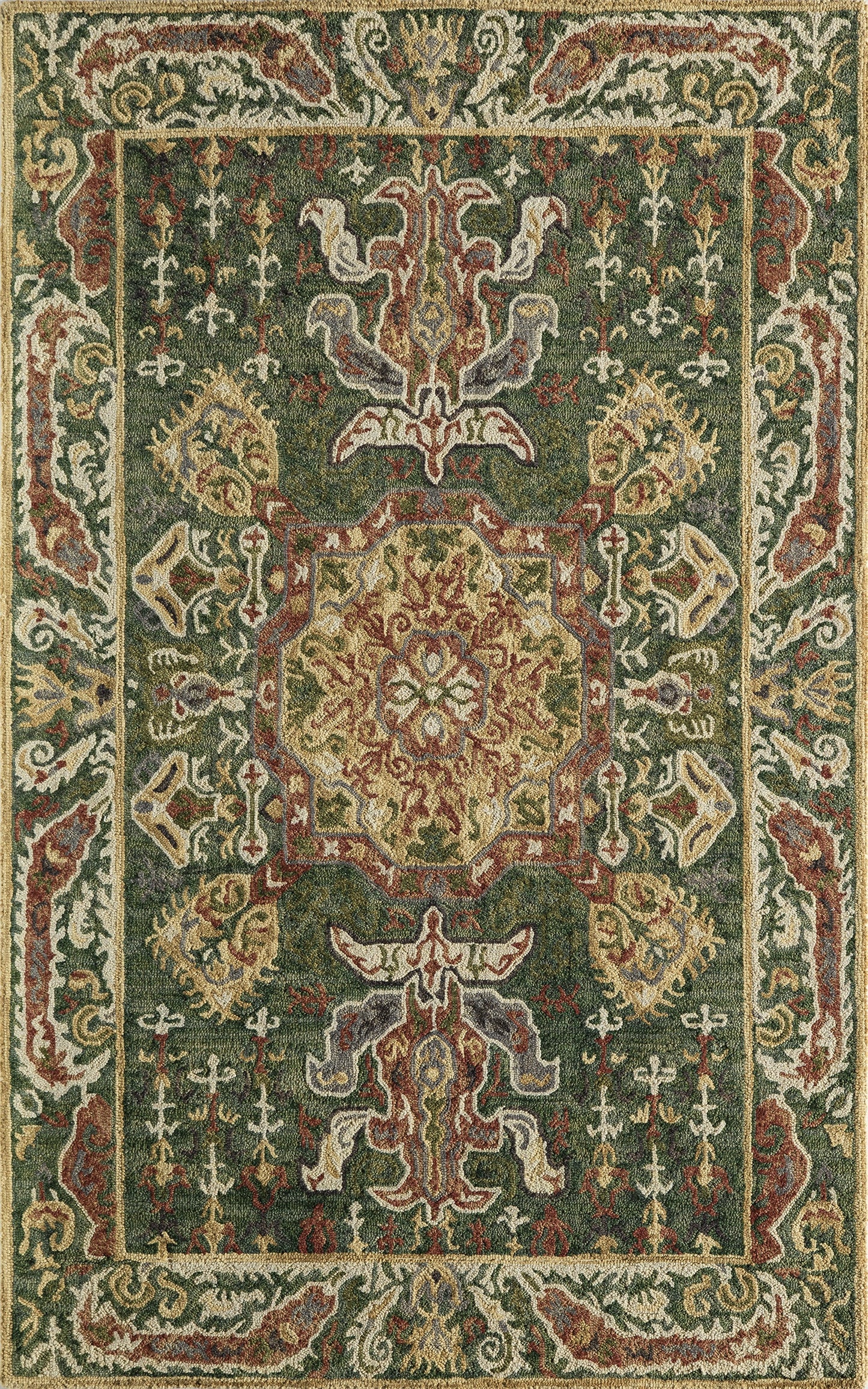 Momeni Tangier TAN25 Green Traditional Hand Tufted Rug