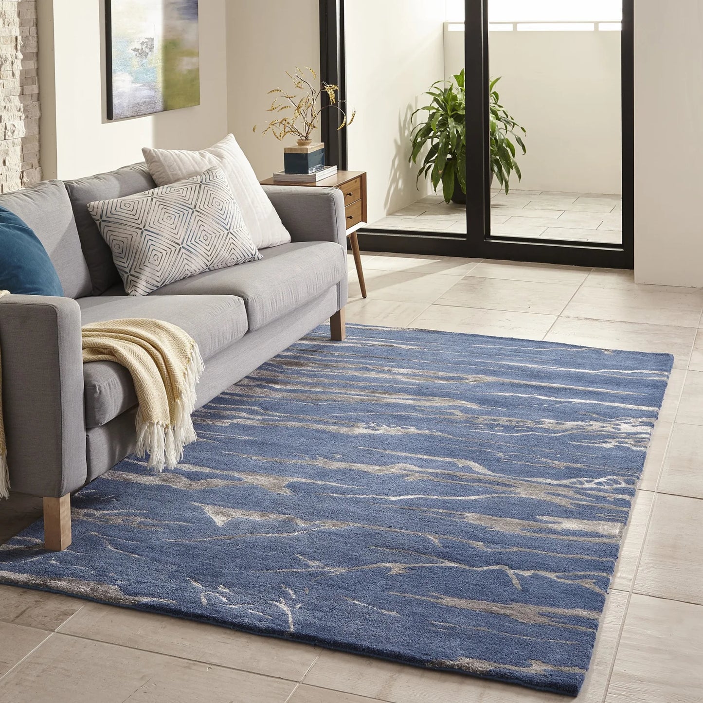 Momeni Zen ZEN-2 Cobalt Contemporary Hand Tufted Rug