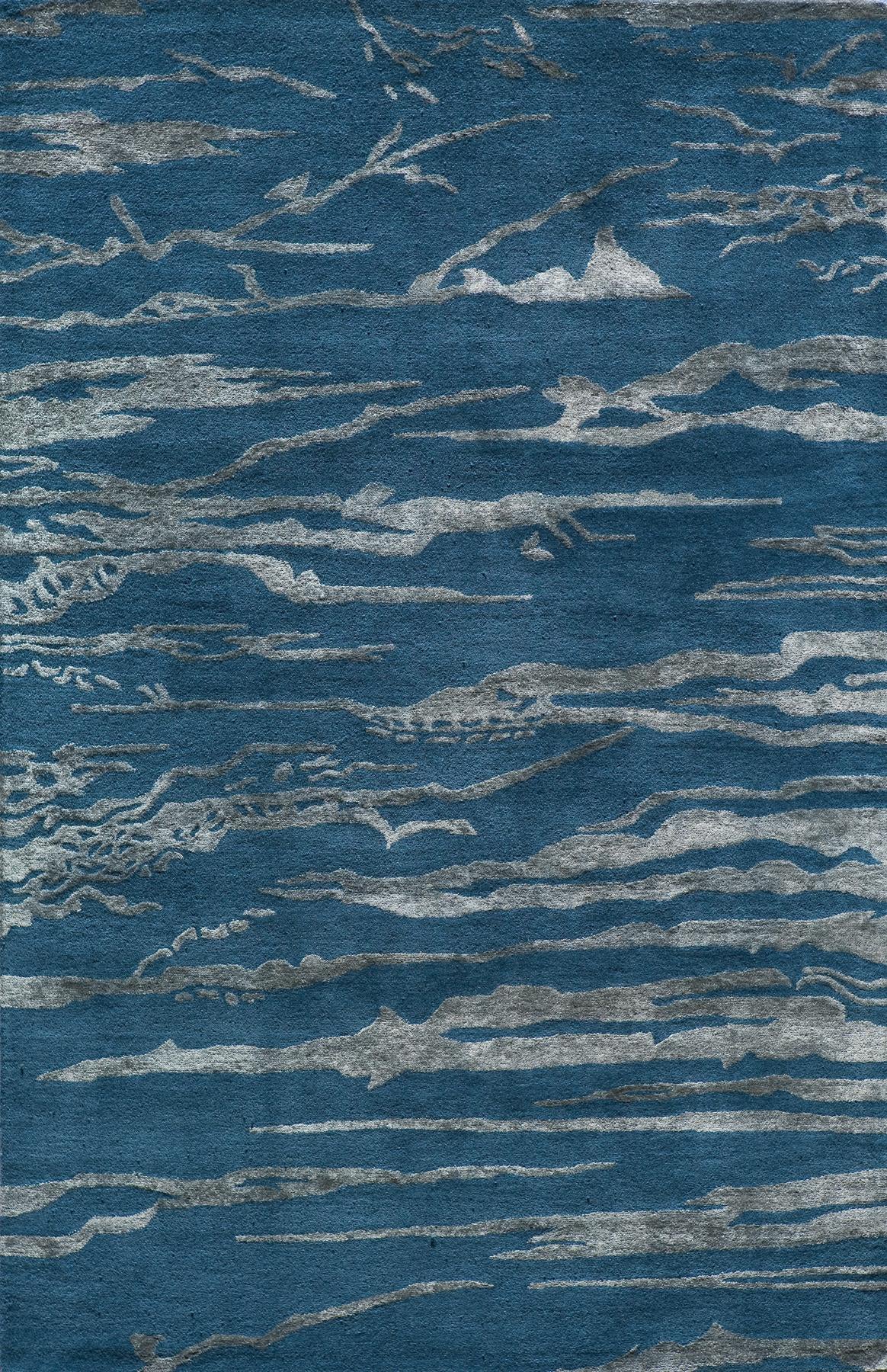 Momeni Zen ZEN-2 Cobalt Contemporary Hand Tufted Rug