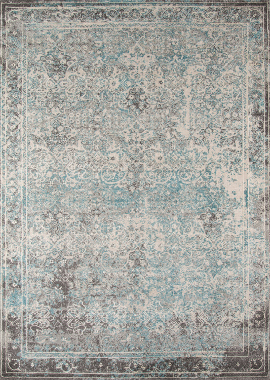 Momeni Luxe LX-16 Turquoise Transitional Machine Made Rug