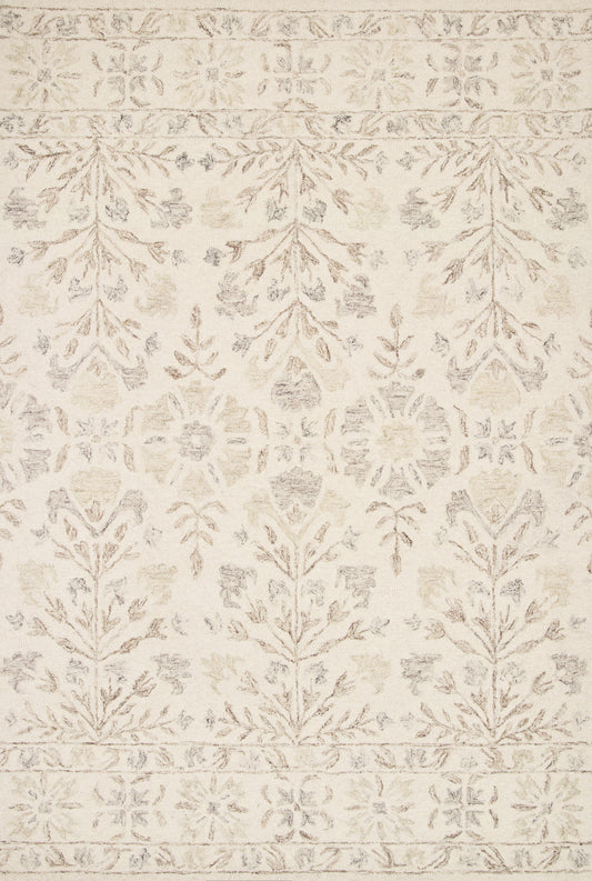 Loloi NORABEL NOR-02 Ivory Neutral Contemporary Hooked Rug