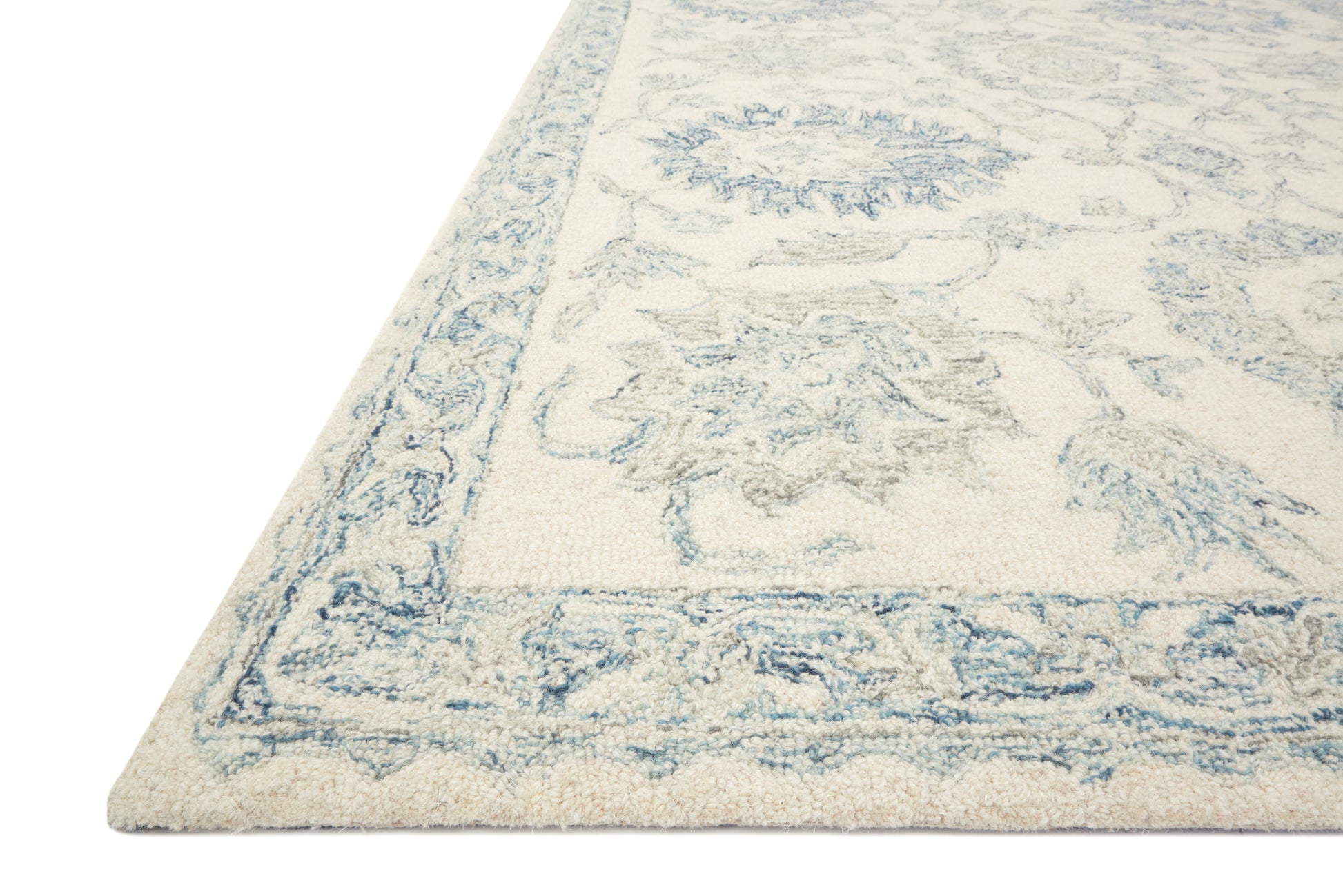 Loloi NORABEL NOR-04 Ivory Blue Contemporary Hooked Rug