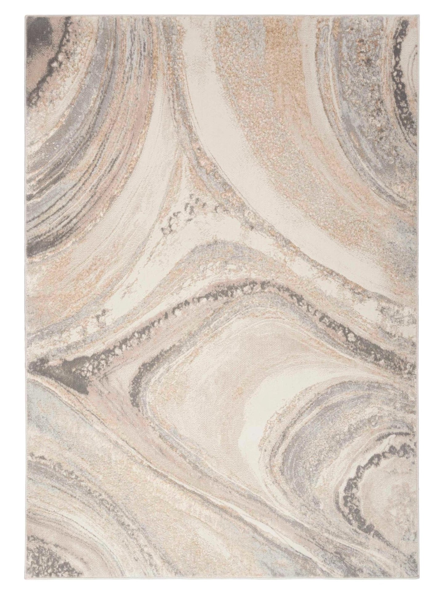 Inspire Me! Home Décor Brushstrokes BSK03 Cream Grey Contemporary Machinemade Rug - Rugs - Inspire Me! Home Décor - Atlanta Designer Rugs