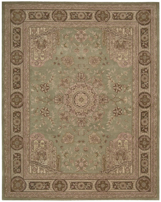 Nourison Home Heritage Hall HE26 Green Traditional Tufted Rug