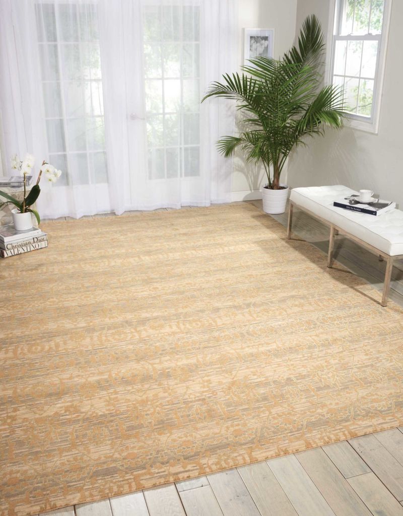 Nourison Home Silken Allure SLK03 Sand   Loom Rug