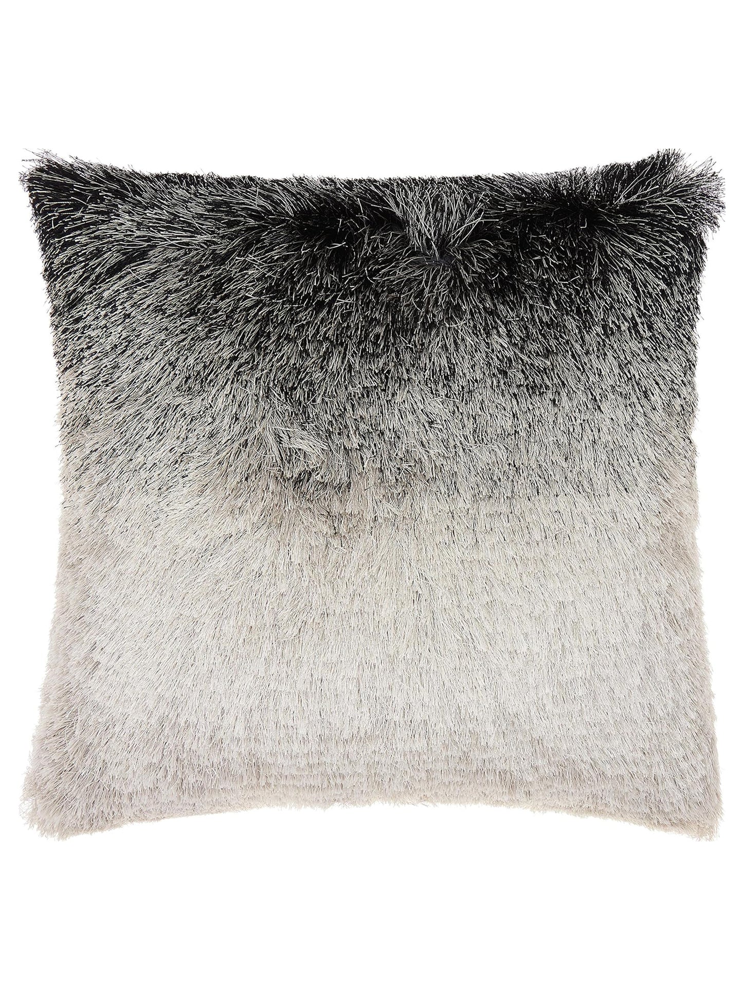 Mina Victory Illusion Shag TR011 Black Silver Shag Cushion