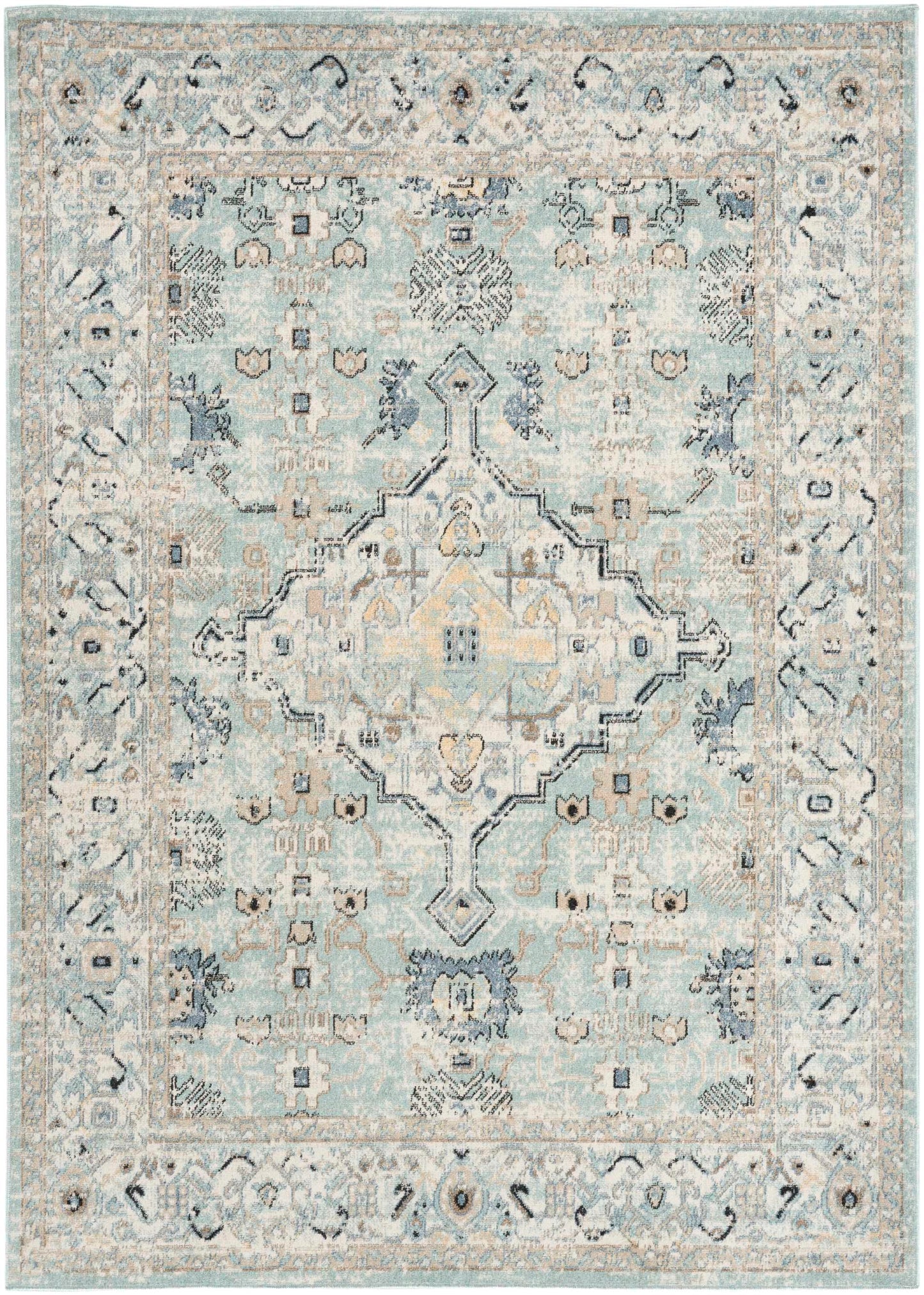 Nourison Home Washable Decor Blue Taupe   Rug