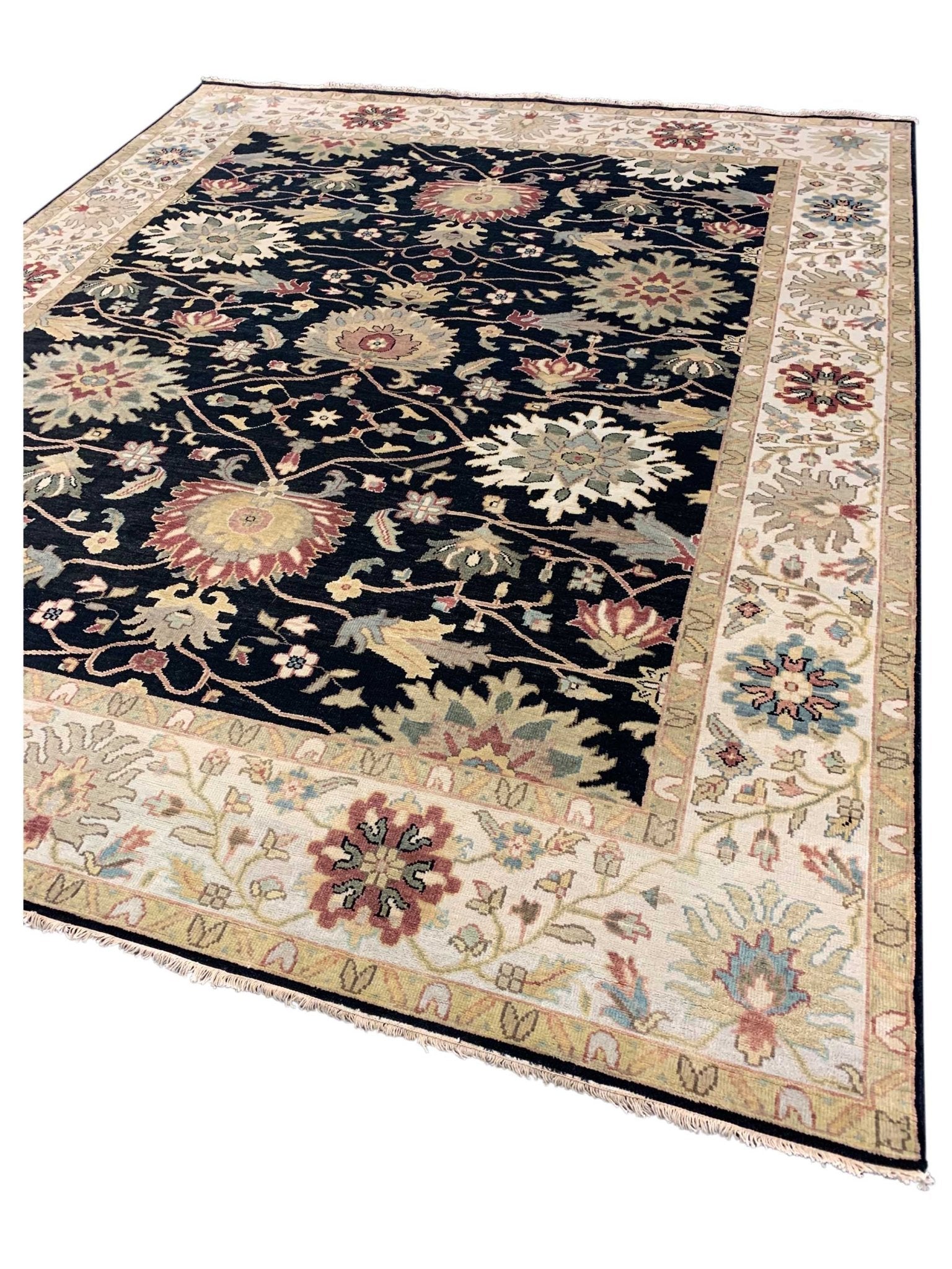 Artisan Cameron Black Ivory Traditional Knotted Rug - Rugs - Artisan - Atlanta Designer Rugs