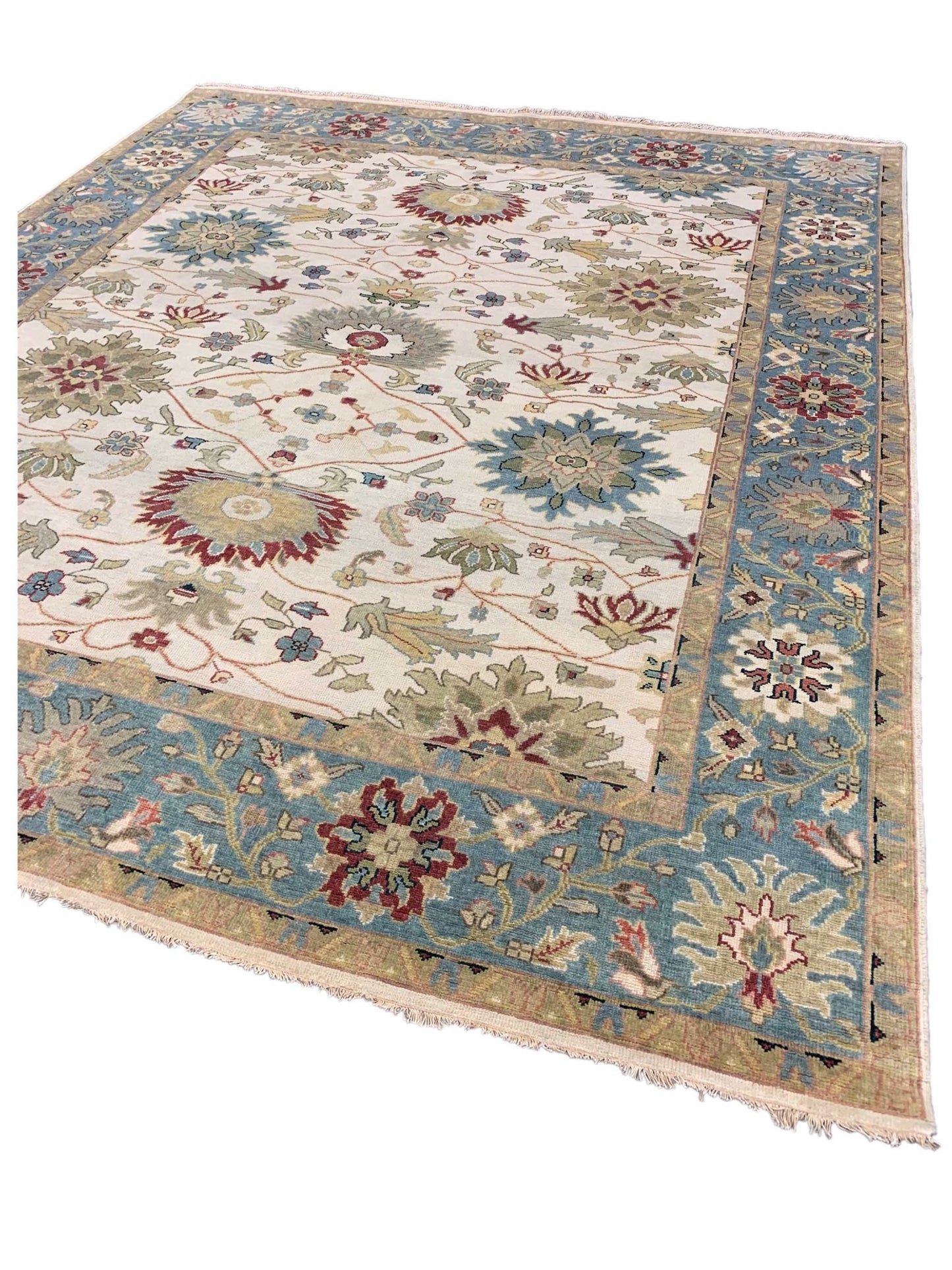 Artisan Cameron Ivory Lt.Blue Traditional Knotted Rug - Rugs - Artisan - Atlanta Designer Rugs