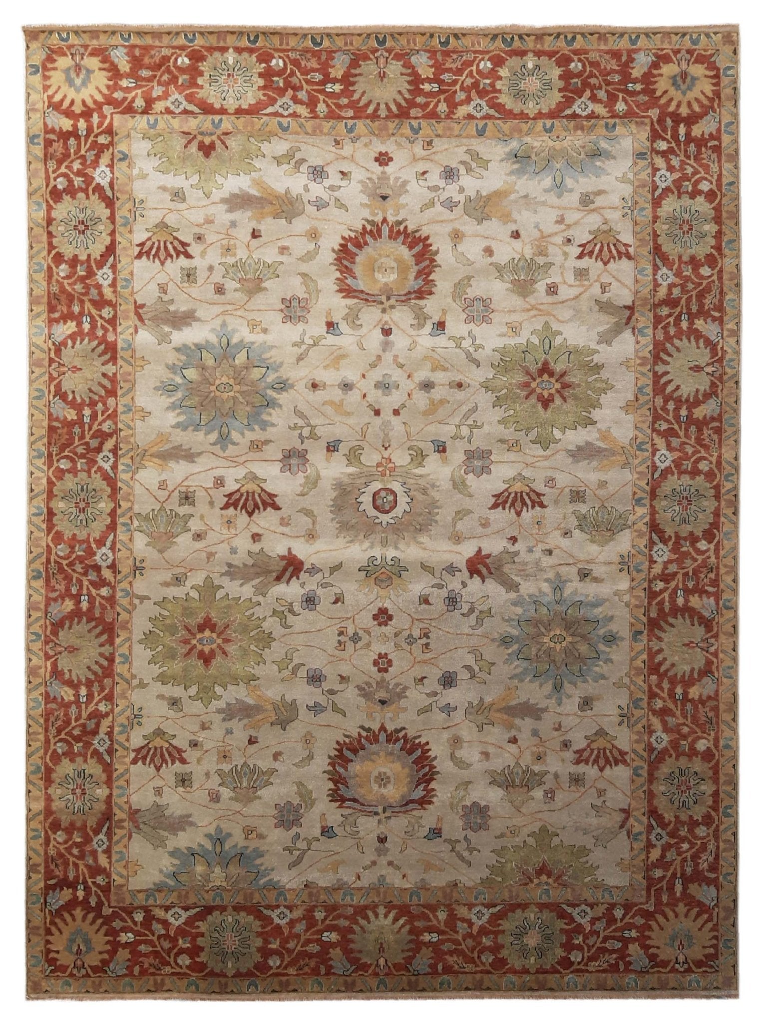 Artisan Cameron Ivory Red Traditional Knotted Rug - Rugs - Artisan - Atlanta Designer Rugs