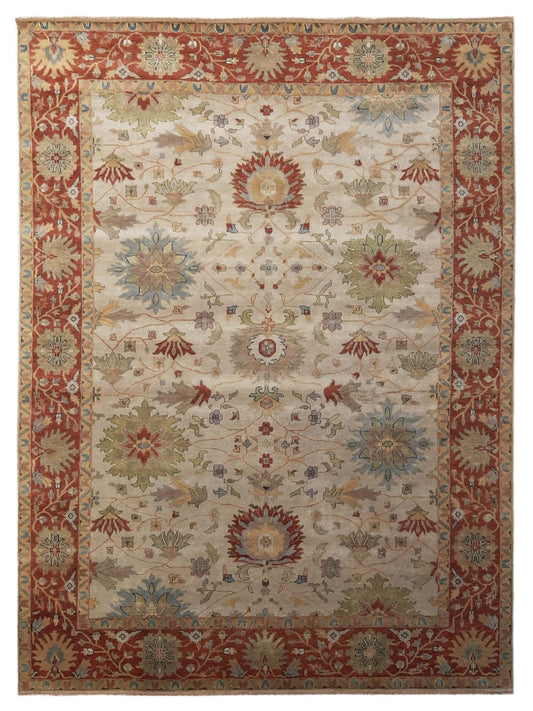 Artisan Cameron Ivory Red Traditional Knotted Rug - Rugs - Artisan - Atlanta Designer Rugs