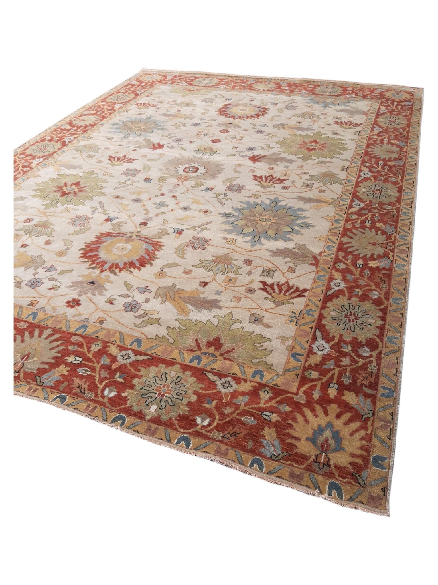 Artisan Cameron Ivory Red Traditional Knotted Rug - Rugs - Artisan - Atlanta Designer Rugs