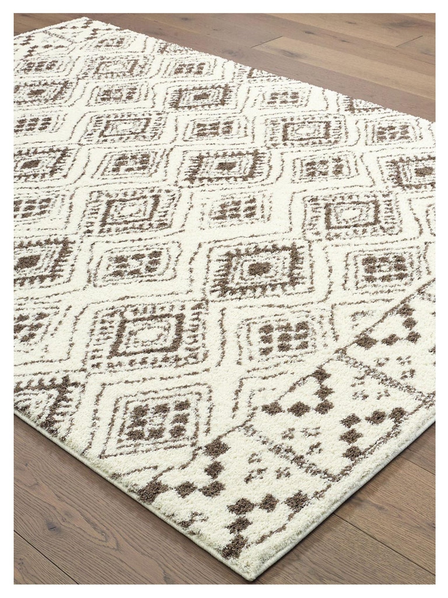 Oriental Weavers Verona 1330W Ivory Brown Shag Machinemade Rug - Rugs - Oriental Weavers - Atlanta Designer Rugs