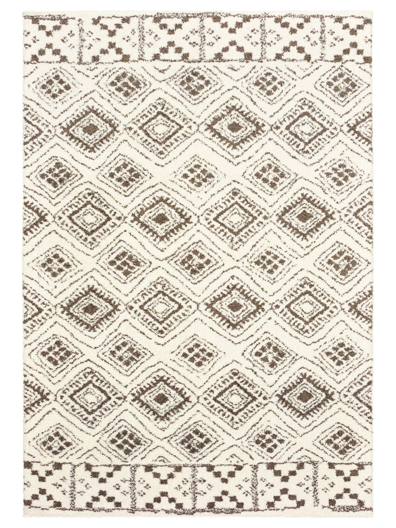 Oriental Weavers Verona 1330W Ivory Brown Shag Machinemade Rug - Rugs - Oriental Weavers - Atlanta Designer Rugs