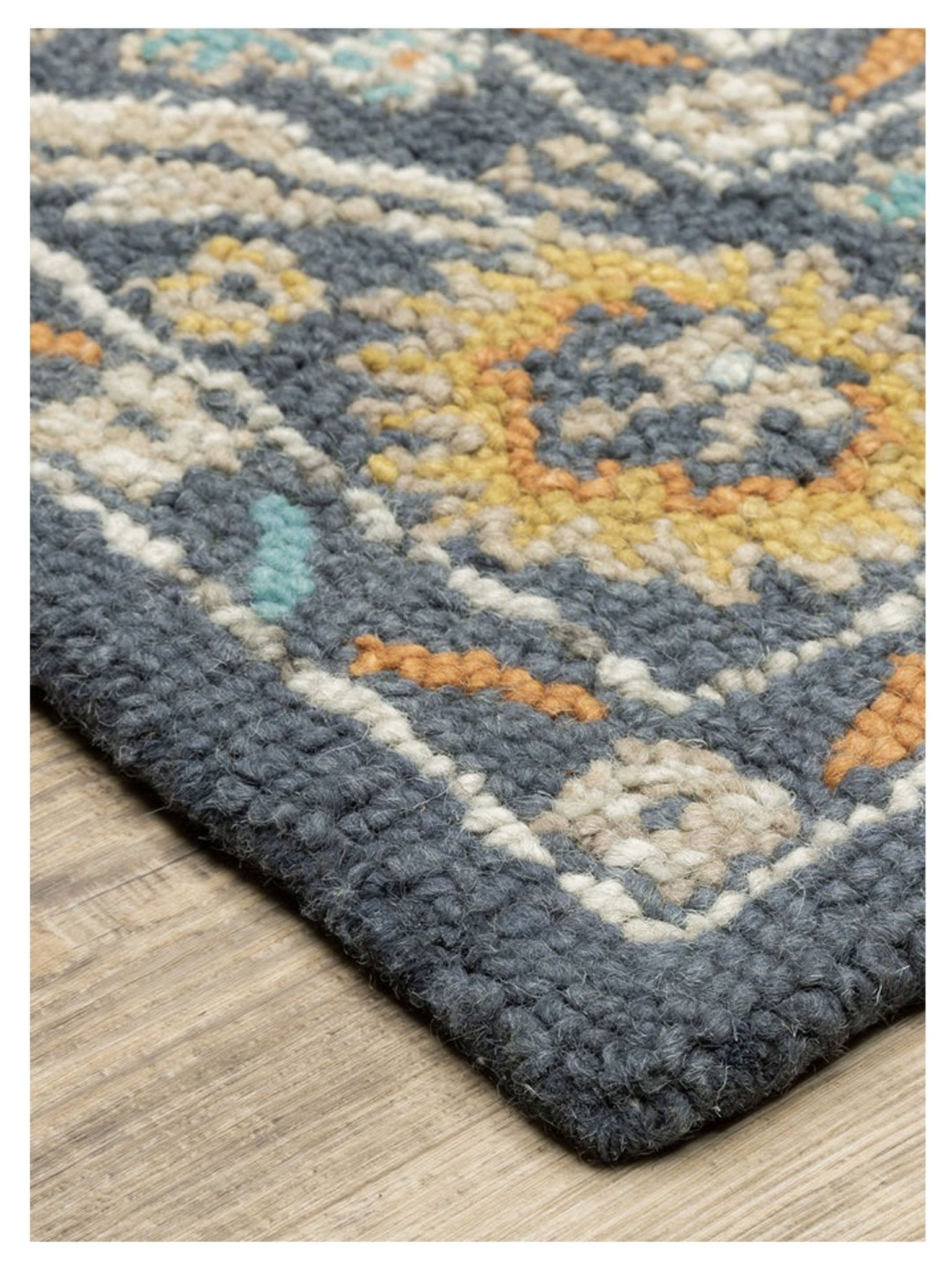 Oriental Weavers ZAHRA 75501 Blue Gold Casual Tufted Rug - Rugs - Oriental Weavers - Atlanta Designer Rugs