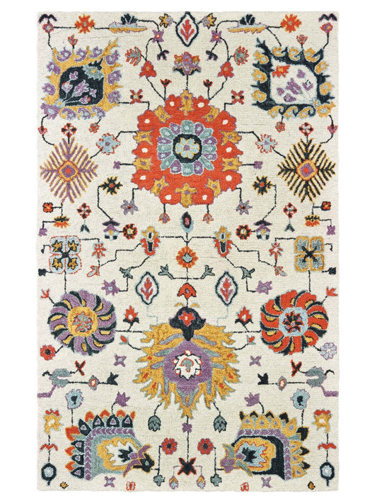 Oriental Weavers ZAHRA 75502 Ivory Orange Casual Tufted Rug - Rugs - Oriental Weavers - Atlanta Designer Rugs