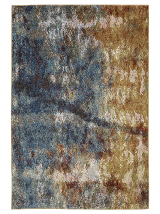 Oriental Weavers VENICE 8123X Blue Gold Contemporary Machinemade Rug - Rugs - Oriental Weavers - Atlanta Designer Rugs