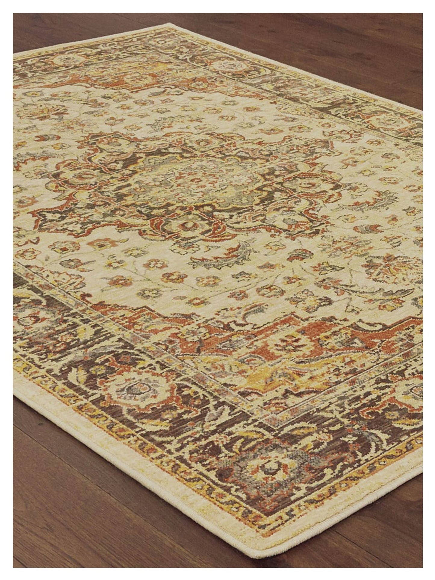 Oriental Weavers TOSCANA 9551A Ivory Orange Traditional Machinemade Rug - Rugs - Oriental Weavers - Atlanta Designer Rugs