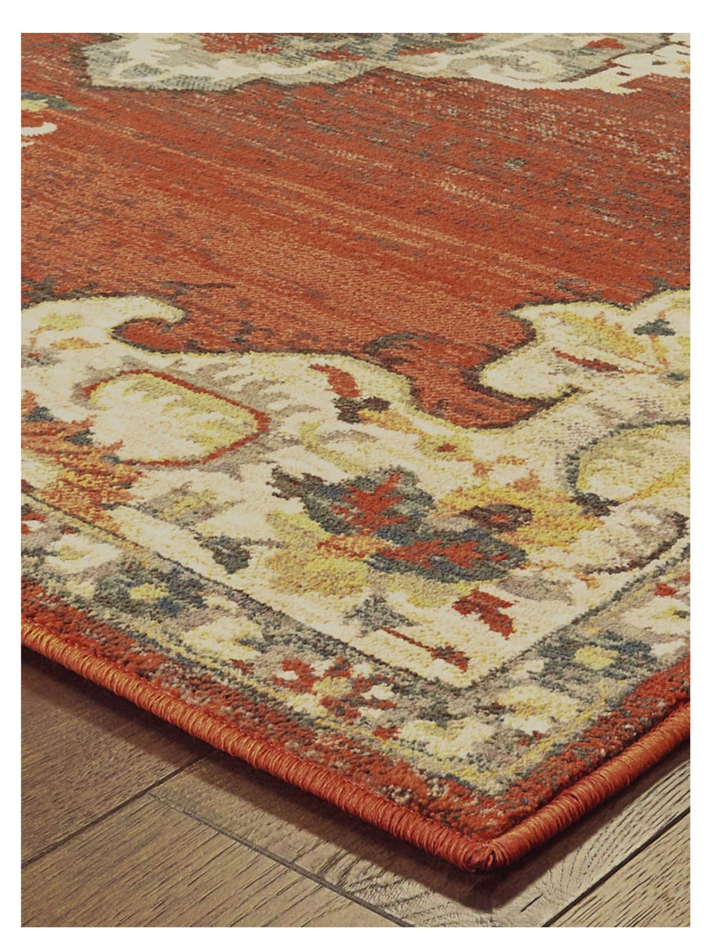 Oriental Weavers TOSCANA 9568B Orange Grey Casual Machinemade Rug - Rugs - Oriental Weavers - Atlanta Designer Rugs