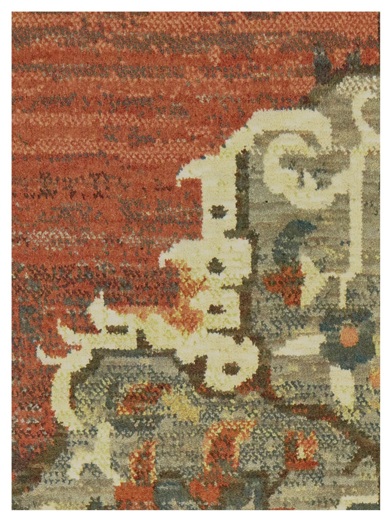 Oriental Weavers TOSCANA 9568B Orange Grey Casual Machinemade Rug - Rugs - Oriental Weavers - Atlanta Designer Rugs