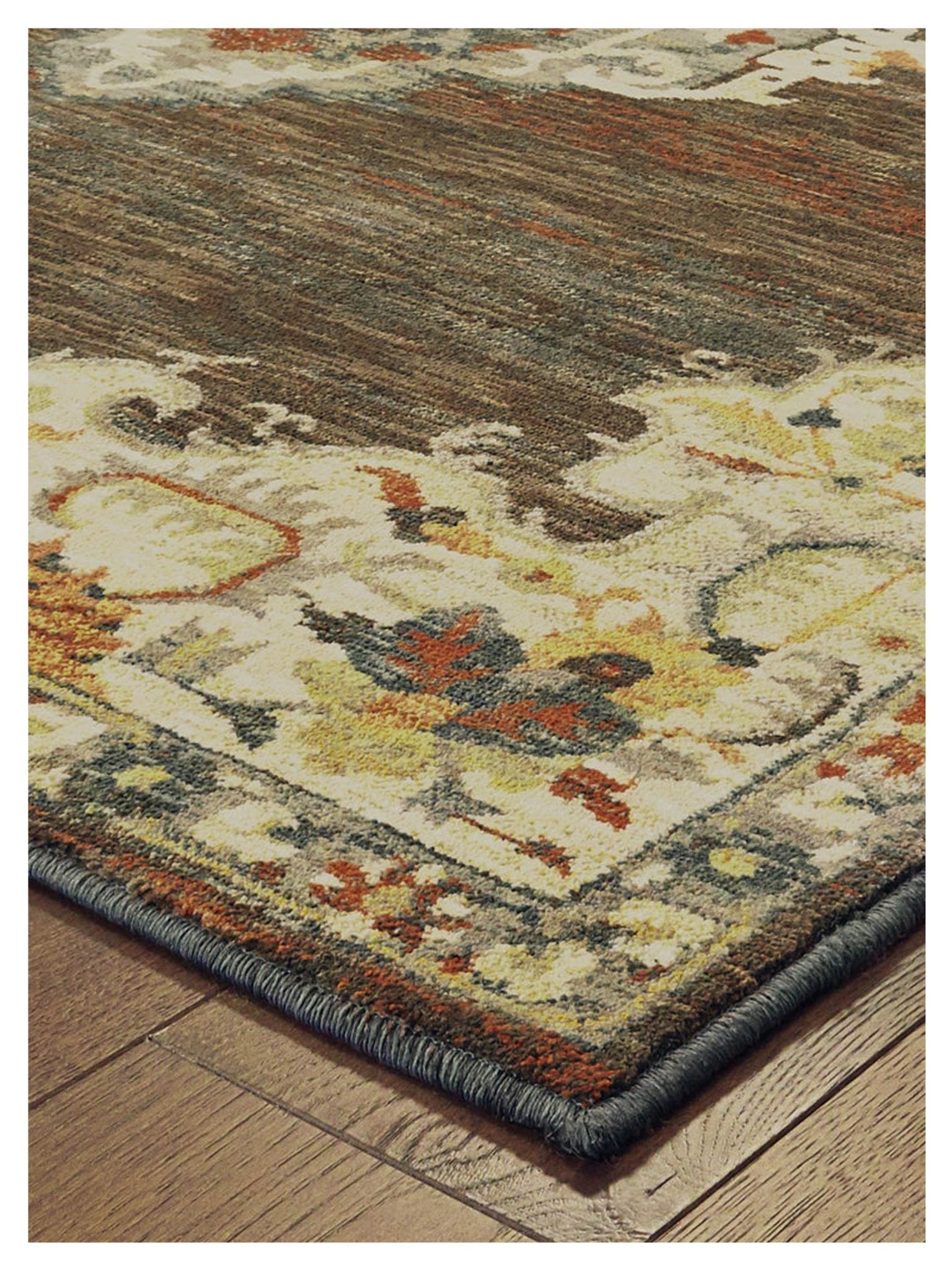 Oriental Weavers TOSCANA 9568C Charcoal Orange Casual Machinemade Rug - Rugs - Oriental Weavers - Atlanta Designer Rugs