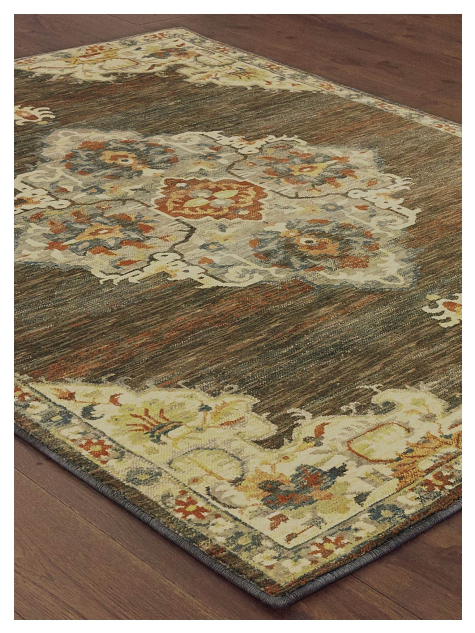 Oriental Weavers TOSCANA 9568C Charcoal Orange Casual Machinemade Rug - Rugs - Oriental Weavers - Atlanta Designer Rugs