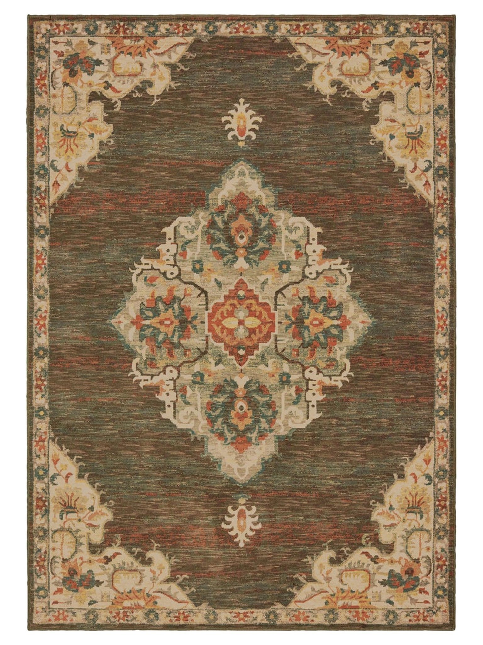 Oriental Weavers TOSCANA 9568C Charcoal Orange Casual Machinemade Rug - Rugs - Oriental Weavers - Atlanta Designer Rugs