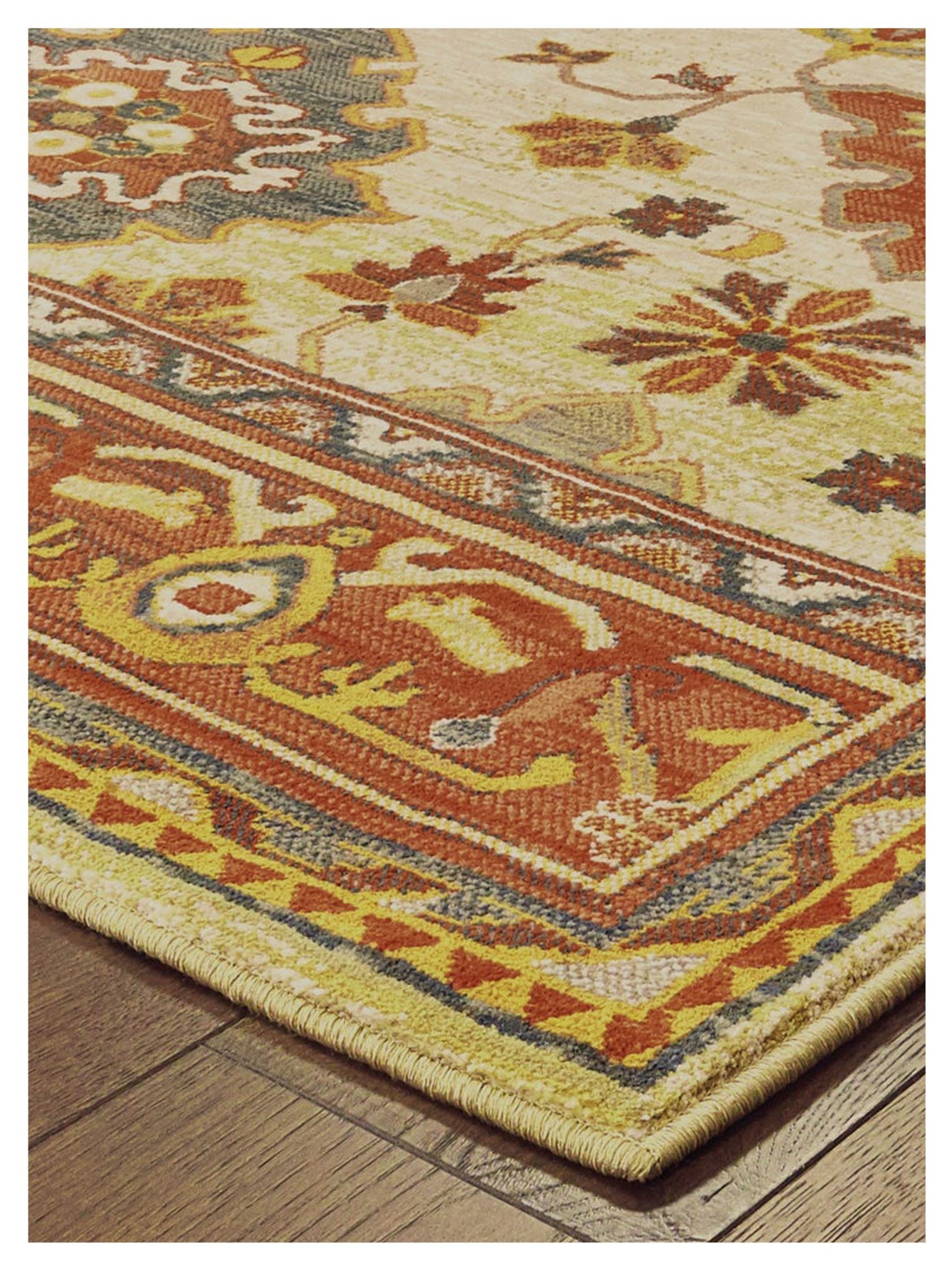 Oriental Weavers TOSCANA 9570A Ivory Orange Casual Machinemade Rug - Rugs - Oriental Weavers - Atlanta Designer Rugs