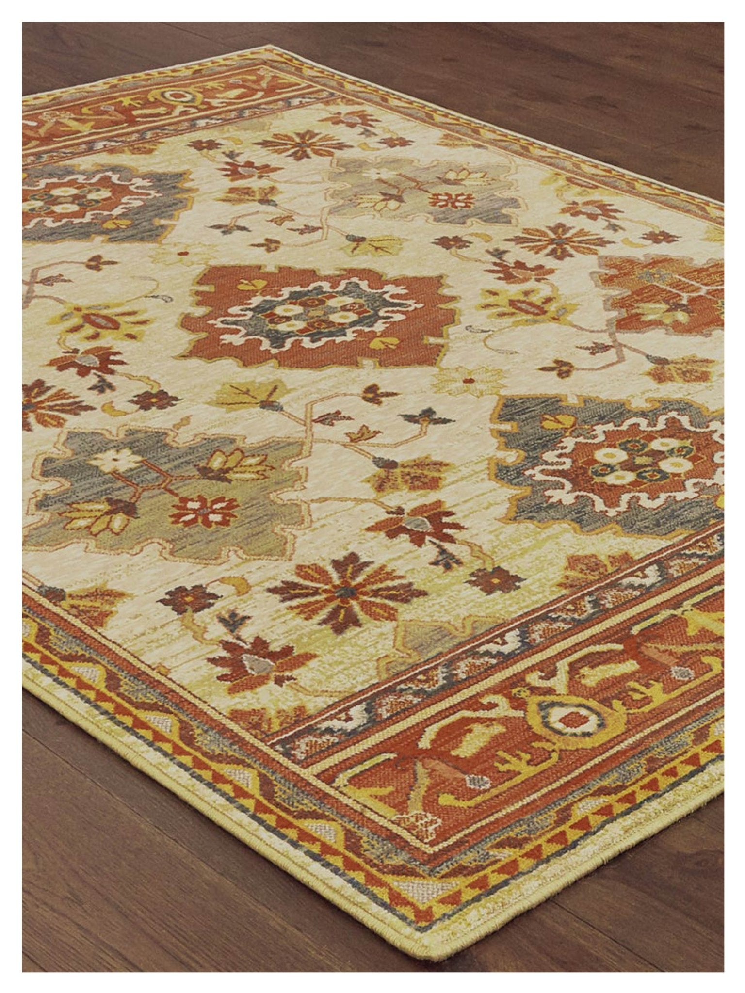 Oriental Weavers TOSCANA 9570A Ivory Orange Casual Machinemade Rug - Rugs - Oriental Weavers - Atlanta Designer Rugs