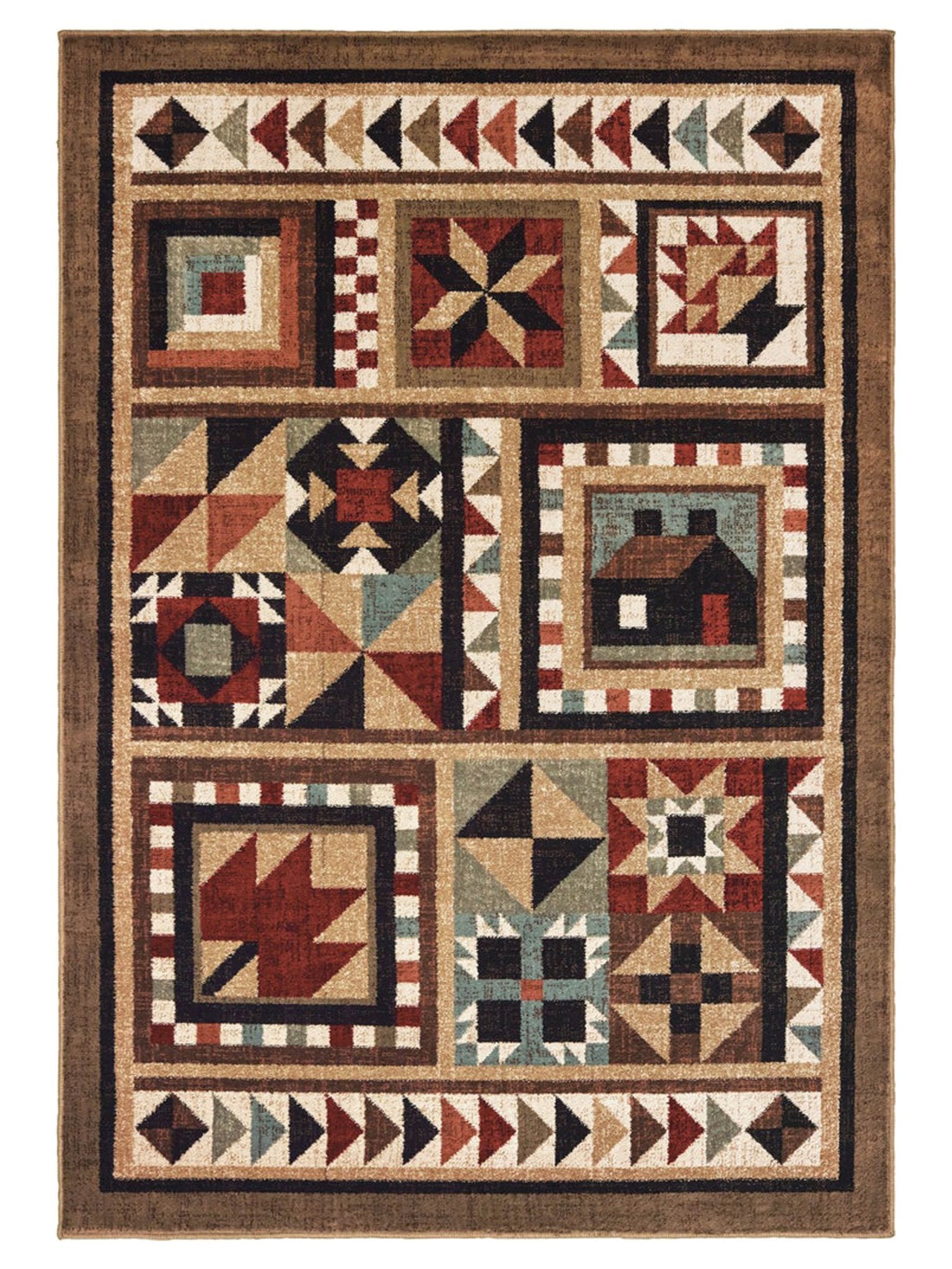 Oriental Weavers WOODLANDS 9596A Brown Multi Casual Machinemade Rug - Rugs - Oriental Weavers - Atlanta Designer Rugs