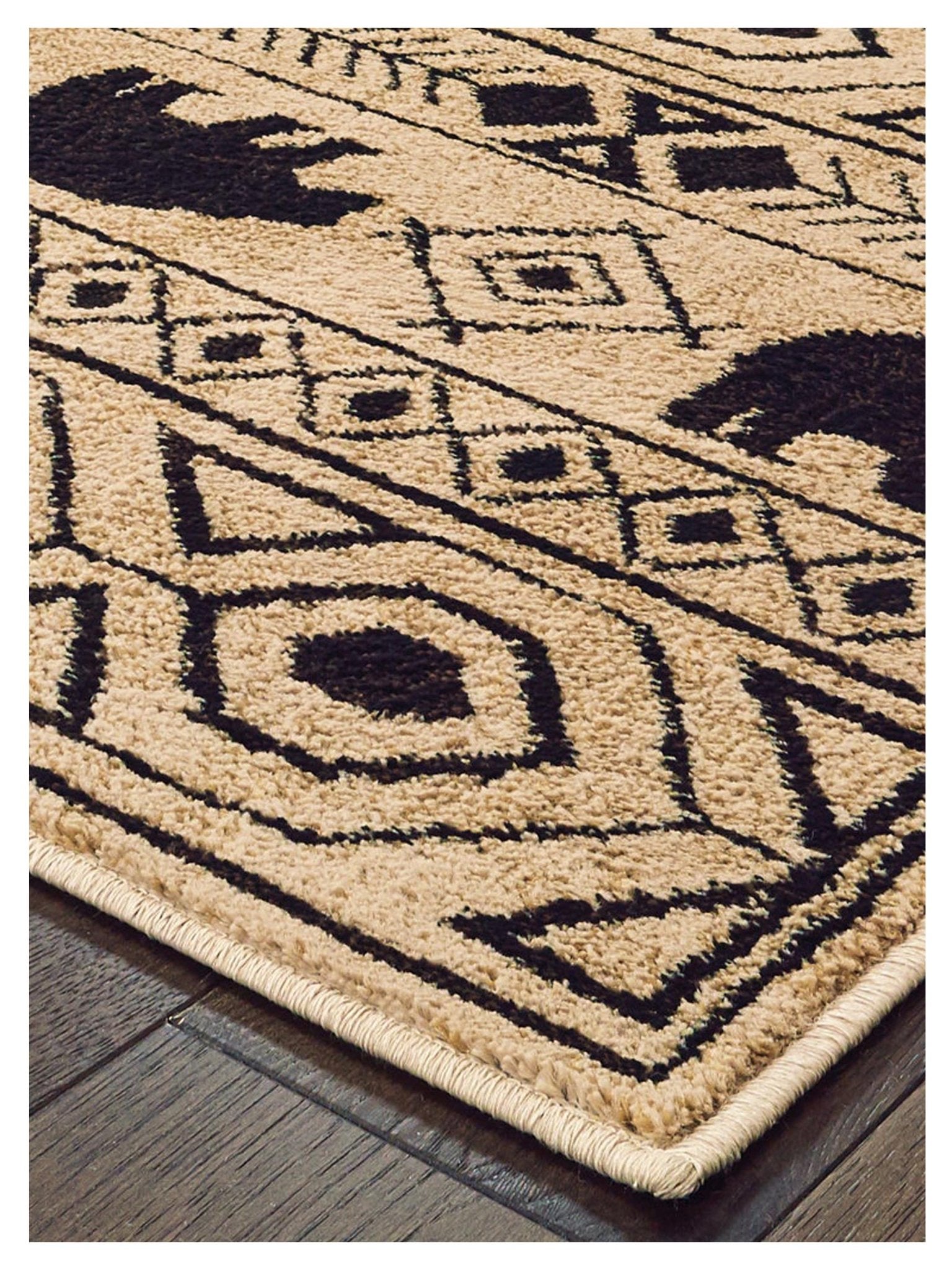 Oriental Weavers WOODLANDS 9651A Ivory Black Casual Machinemade Rug - Rugs - Oriental Weavers - Atlanta Designer Rugs