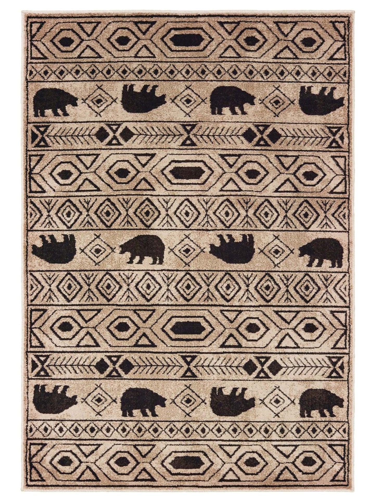 Oriental Weavers WOODLANDS 9651A Ivory Black Casual Machinemade Rug - Rugs - Oriental Weavers - Atlanta Designer Rugs