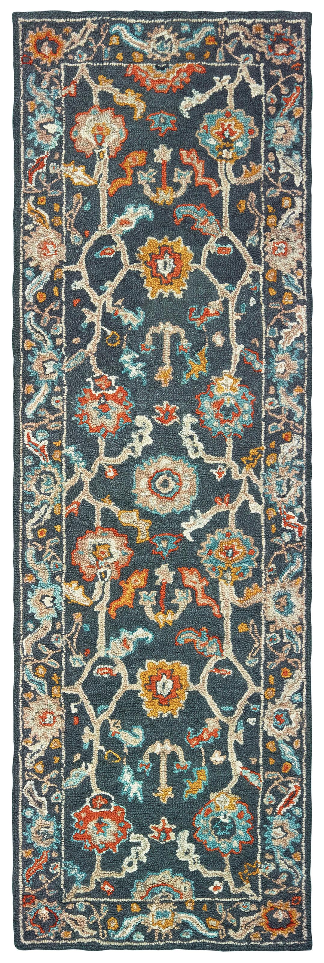 Oriental Weavers ZAHRA 75501 Blue Gold Casual Tufted Rug