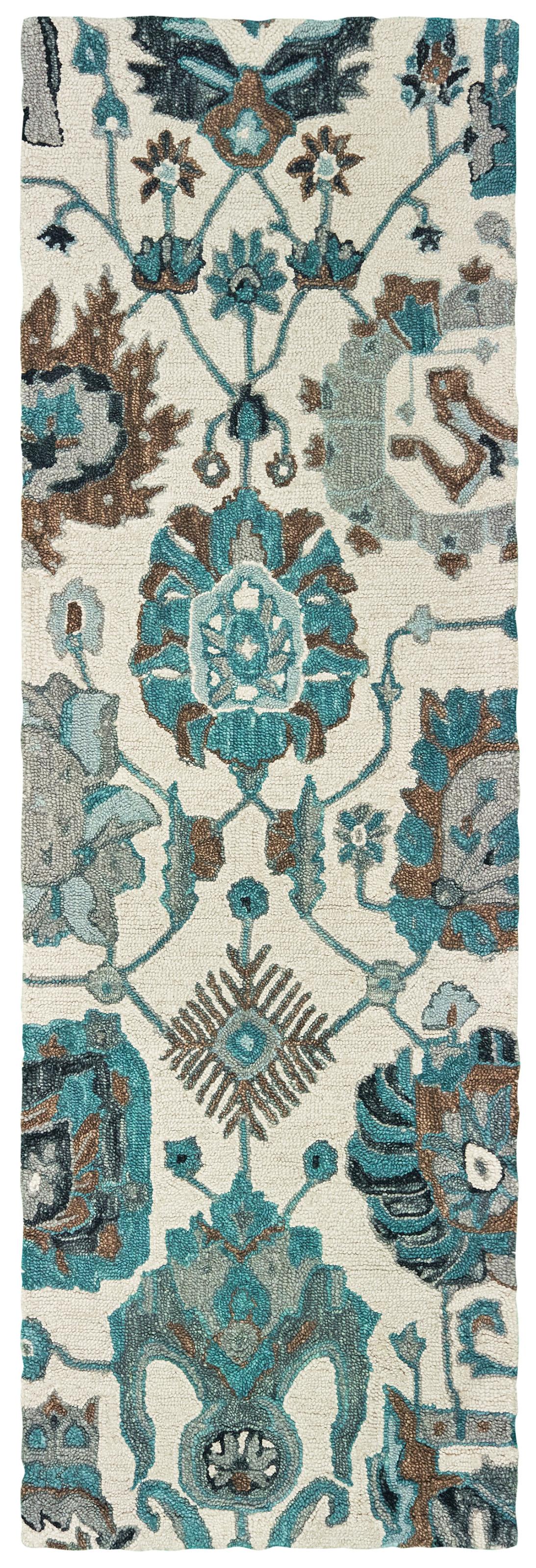 Oriental Weavers ZAHRA 75503 Ivory Blue Casual Tufted Rug